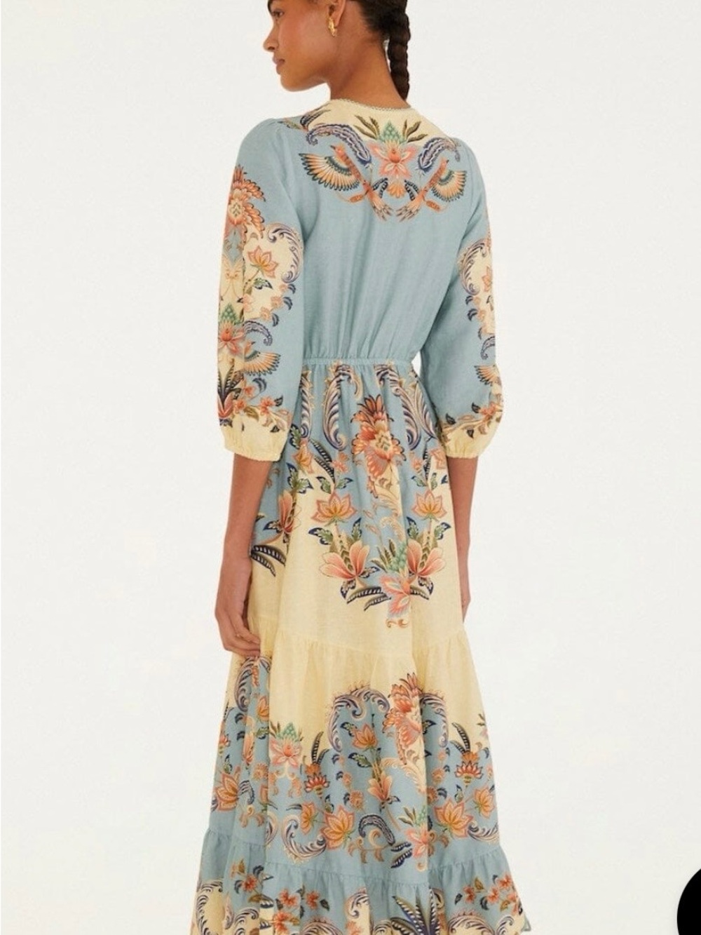 FARM Rio Blue and Cream Floral Maxi Dress - Picture 3 of 3